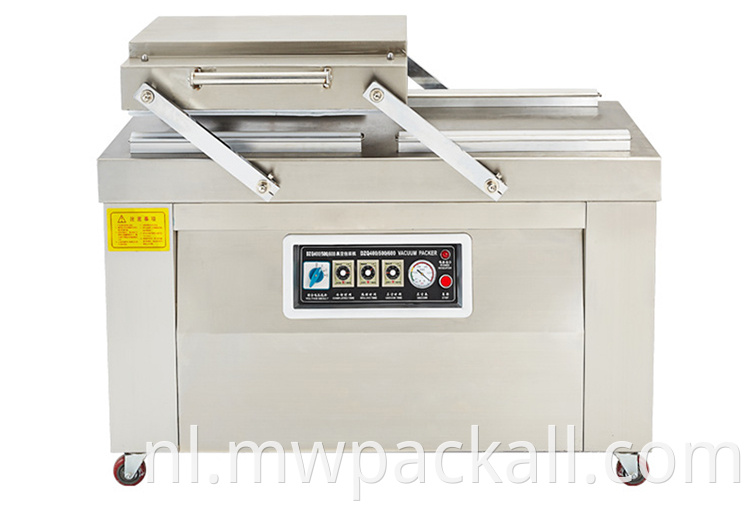 Dubbele kamer vacuümafdichtmachine, goedkope prijs vaccum sealer thee baksteen dubbele kamer voedsel vacuüm afdichtingsverpakkingsmachine